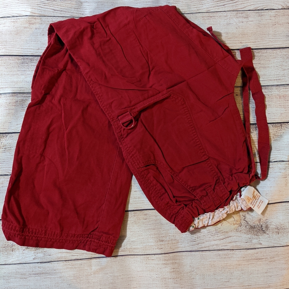 Koi Lindsey Cargo Scrub Pants, Women's LARGE TALL, Red
